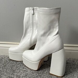 White Platform Ankle Boots